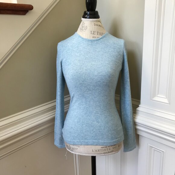 Charlotte Brody Perfect Crew Neck Sweater Womens XS Blue Long Sleeve Pullover - Picture 3 of 12